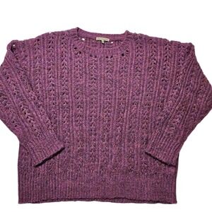 Best Mountain‎ Purple Knit Open Stitch Pullover Sweater Women's Size U
